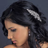 Rhodium Silver Floral Flexible Rhinestone Bridal Wedding Hair Comb 57