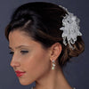 * Silver White Bridal Wedding Hair Comb 600