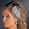 Vintage Silver Clear Rhinestone Bridal Wedding Hair Comb 6546