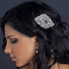 Antique Silver Rhodium Clear Rhinestone Swirl Bridal Wedding Hair Comb 656
