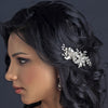 Silver Rhinestone & Freshwater Pearl Flower Bridal Wedding Hair Comb 702