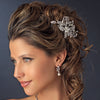 Antique Silver Freshwater Pearl, Swarovski Crystal & Rhinestone Flower and Leaf Bridal Wedding Hair Comb 758