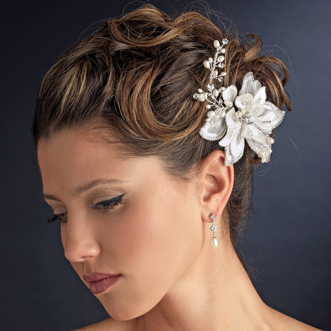 Elegant Crystal & Freshwater Pearl Bridal Wedding Hair Comb or Brooch Bridal Wedding Hair Clip 8151