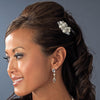 Beautiful Silver Clear Crystal & Ivory Pearl Bridal Wedding Hair Comb 8154