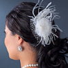 Feather Fascinator with Russian Bridal Wedding Veiling Accent Bridal Wedding Hair Comb 8211