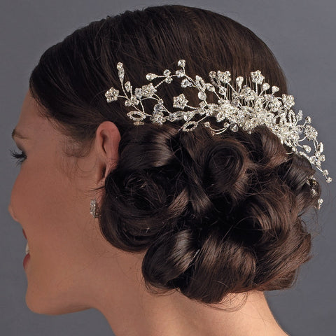 Crystal Floral Vine Bridal Wedding Hair Comb 8219