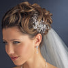 Elegant Rhinestone & Swarovski Crystal Floral Spray Bridal Wedding Hair Comb 8323