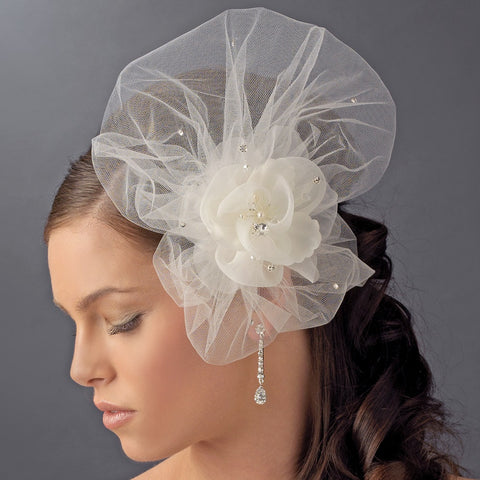 * Elegant Ivory Flower Bridal Wedding Veiling Bridal Wedding Hair Comb with Rhinestone & Pearl Attributes 8389