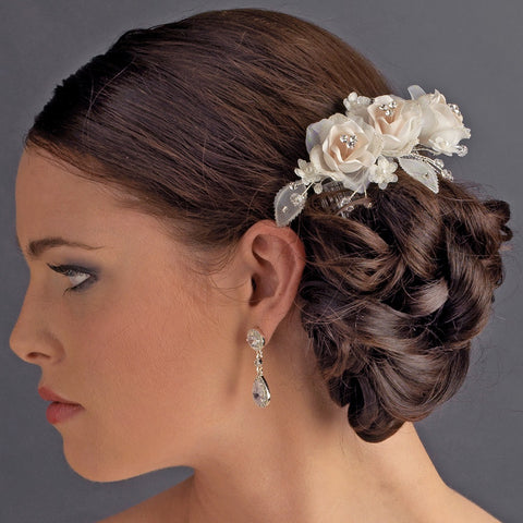 Chic Ivory Rum Rose Bridal Wedding Hair Comb 8418