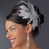 * Feather Fascinator Bridal Wedding Hair Comb 8840
