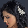 Bridal Wedding Textured Bridal Wedding Hair Comb Scattered with Pearl & Rhinestone Flowers 9650