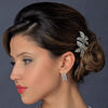 Light Gold Clear Rhinestone Twin Flower Bridal Wedding Hair Comb 9985