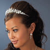 Porcelain Flower Accented Bridal Wedding Tiara HP 4429 Silver