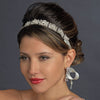 Silver Crystal Bridal Wedding Ribbon Bridal Wedding Headband Headpiece 6473