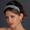 Antique Silver Clear Floral Rhinestone Bridal Wedding Headband 703