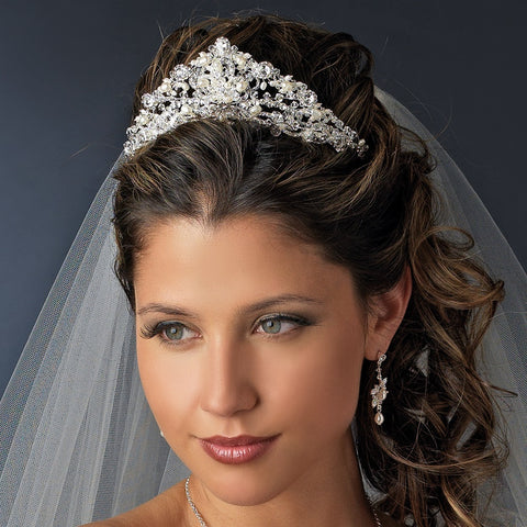 Swarovski and Freshwater Pearl Bridal Wedding Tiara HP 7825