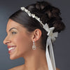 Lovely White or Ivory Flower & Pearl Greek Stefana Wedding Crowns 8016