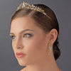 Light Gold Clear Bridal Wedding Tiara Headpiece 8312