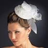 Floral Bridal Wedding Top Hat Headpiece 872 (White or Ivory)