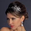 Antique Silver Side Accented Crystal Bridal Wedding Flower Headpiece Headpiece 924