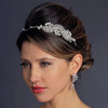 Silver Crystal & Ivory Pearl Bridal Wedding Headband HP 945