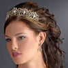 * Majestic Gold Clear Crystal Bridal Wedding Tiara Headpiece 9829