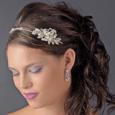 Silver Clear Bridal Wedding Headband Headpiece 9849