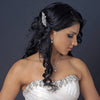 Rhodium Silver Rhinestone Vintage Bridal Wedding Hair Accent Bridal Wedding Hair Barrette 7001