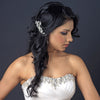 Silver Clear Rhinestone & Freshwater Pearl Floral Bridal Wedding Hair Clip 109