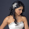 Silver Diamond White Pearl, Rhinestone & Lace Bridal Wedding Hair Clip 9631