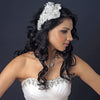 Ornate Side Accented Russian Tulle Cap Bridal Wedding Hair Clip 9643