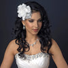 Crystal & Rhinestone Accent Flower Bridal Wedding Hair Clip 9662