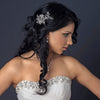 Rhodium Floral Vine Bridal Wedding Hair Comb 4110 with Ivory Pearl & Rhinestone Accents