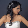 Antique Rhodium Silver Clear Rhinestone Floral Bridal Wedding Hair Comb 4400