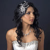 Rhodium Clear Rhinestone Flower & Vine Couture Bridal Wedding Hair Comb 4658