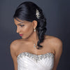 Rhodium Clear Rhinestone & Ivory Pearl Petite Flower Bridal Wedding Hair Comb 63
