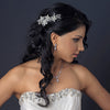 Silver Clear Swarovski Crystal & Rhinestone Floral Bridal Wedding Hair Comb 65