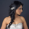 Silver Rhinestone & Freshwater Pearl Flower Bridal Wedding Hair Comb 702