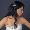 Rhodium Silver Rhinestone Bridal Wedding Hair Comb 9881