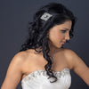 Antique Rhodium Silver Clear Rhinestone & Freshwater Pearl Bridal Wedding Hair Comb 9883