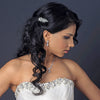 Rhodium Silver Marquise Rhinestone Vintage Bridal Wedding Hair Comb 9955
