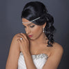 Silver Clear Rhinestone Swirl Stretch Black Bridal Wedding Elastic Headband HP 1266
