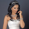 Rhodium Diamond White Pearl & Rhinestone Black Bridal Wedding Elastic Headband 4