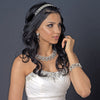 Silver Diamond White Bridal Wedding Jewelry Set NE 969