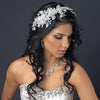 HP 1265 Ivory Lace Flexible Bridal Wedding Hair Applique Accented with Rhinestones, Crystals & Sequin