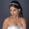 Silver Crystal & Rhinestone Floral Bridal Wedding Headband 1541