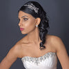 Rhodium Clear Rhinestone Side Accented Leaf Bridal Wedding Headband