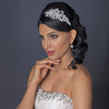 Silver Freshwater Pearl, Crystal & Rhinestone Side Accented Bridal Wedding Headband Headpiece 9628
