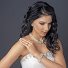 Rhodium Ivory Pearl & Rhinestone Multi Strand Bridal Wedding Bracelet 76011