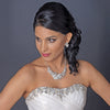 Silver Rhodium Clear Swarovski Crystal Bead & Rhinestone Floral Bridal Wedding Jewelry Set 6821